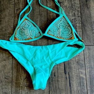 Beach bunny turquoise pearl swim